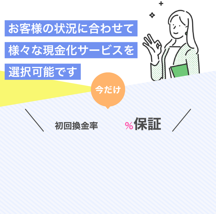 お客様の状況に合わせて様々な現金化サービスを選択可能です